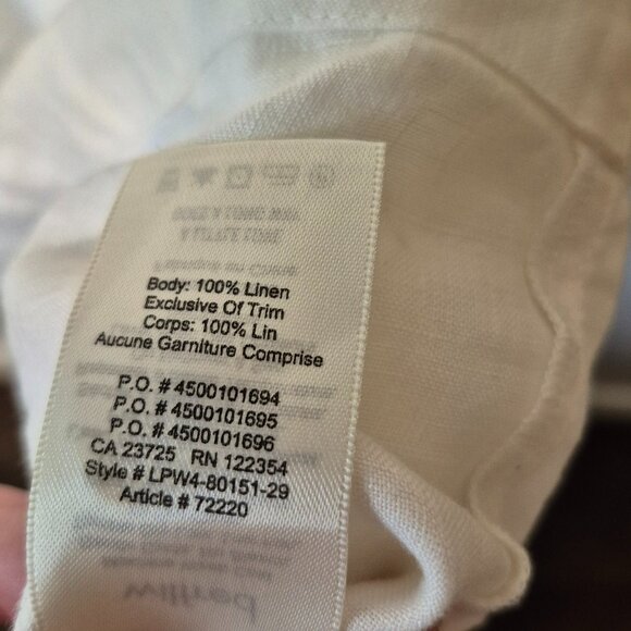 Aritzia Wilfred Caprice White 100% Linen Dress Size Large - Picture 12 of 12